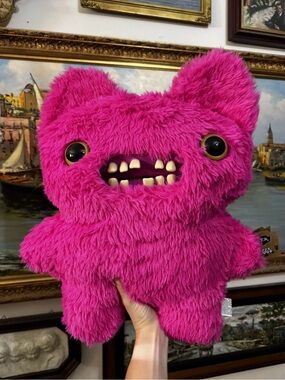 Mr. Buttons FUGGLER BIGG FUGG Plush XL 18” Pink Monster Teeth Jumbo Limited Ed.